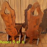 Lot of wooden mountain chairs, France 1950s