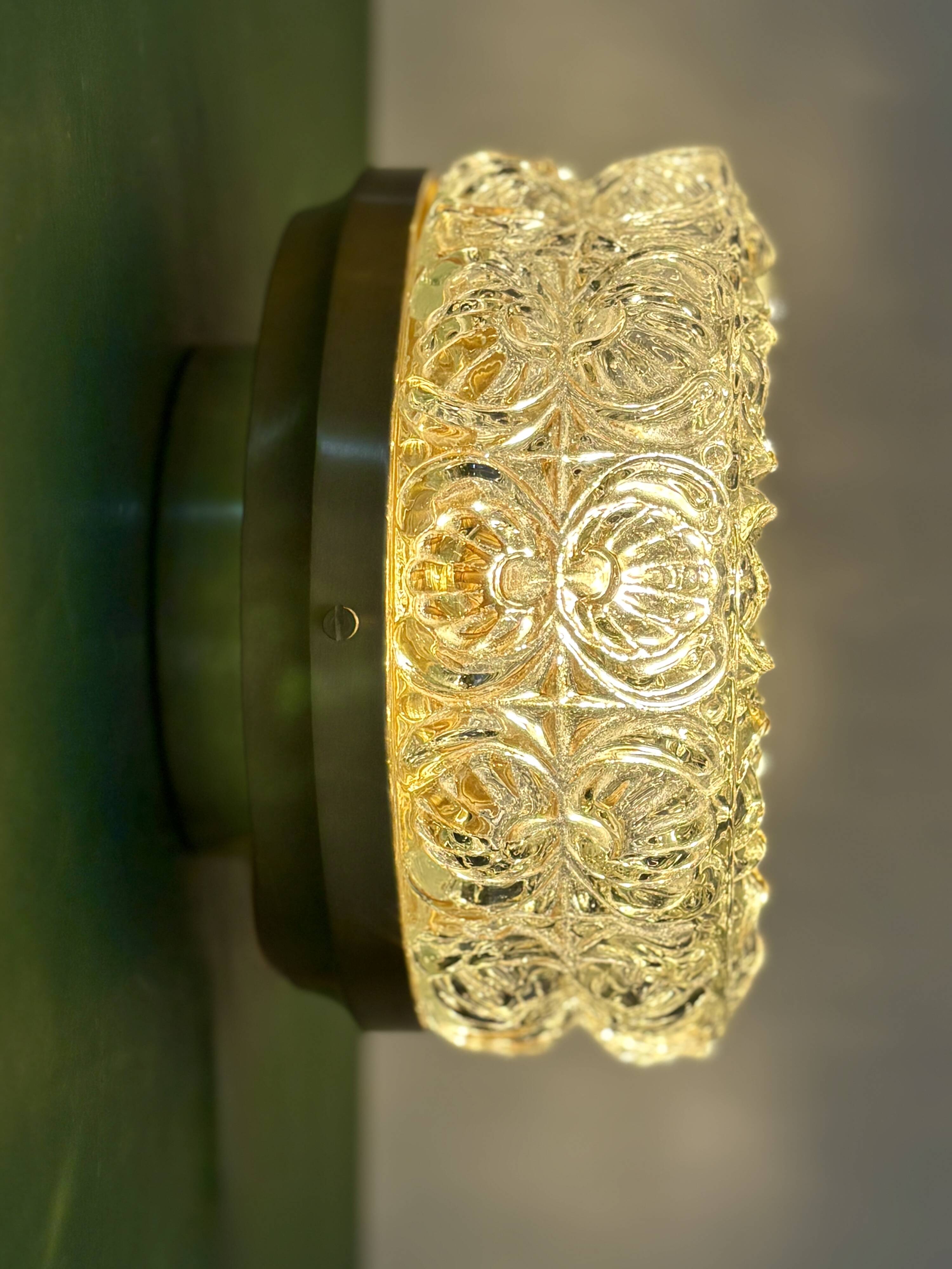 Vintage moulded glass wall or ceiling light globe