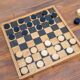 Small game of travel checkers, beech wood, 1970