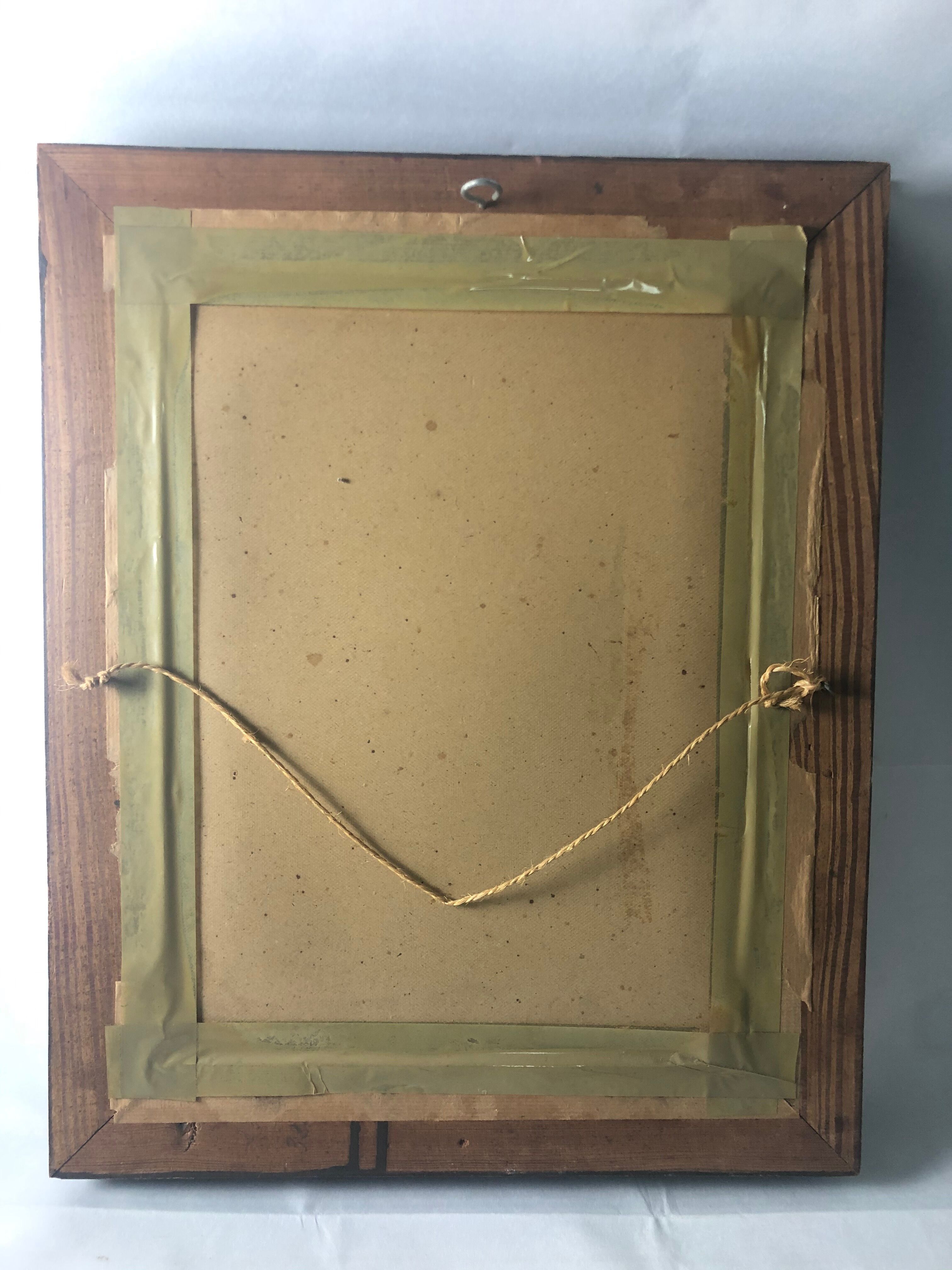 Rectangular mirror in gilded wood 54 x 44 cm