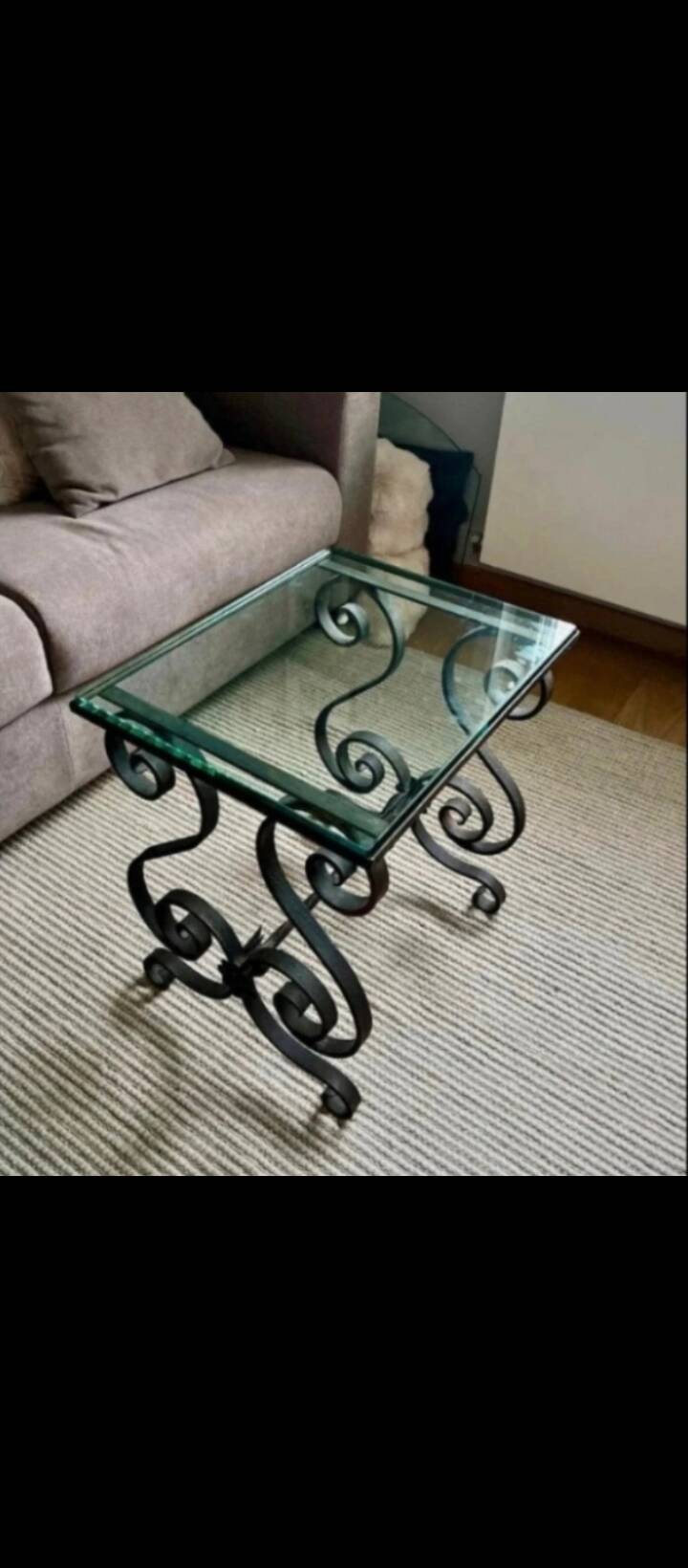 Beautiful wrought iron side table.