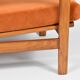 Original scandinavian armchair, restored, 1960s, russet, velvet