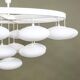 Impressive cloud chandelier mid-century modern of Volksgarten Milchhalle Vienna