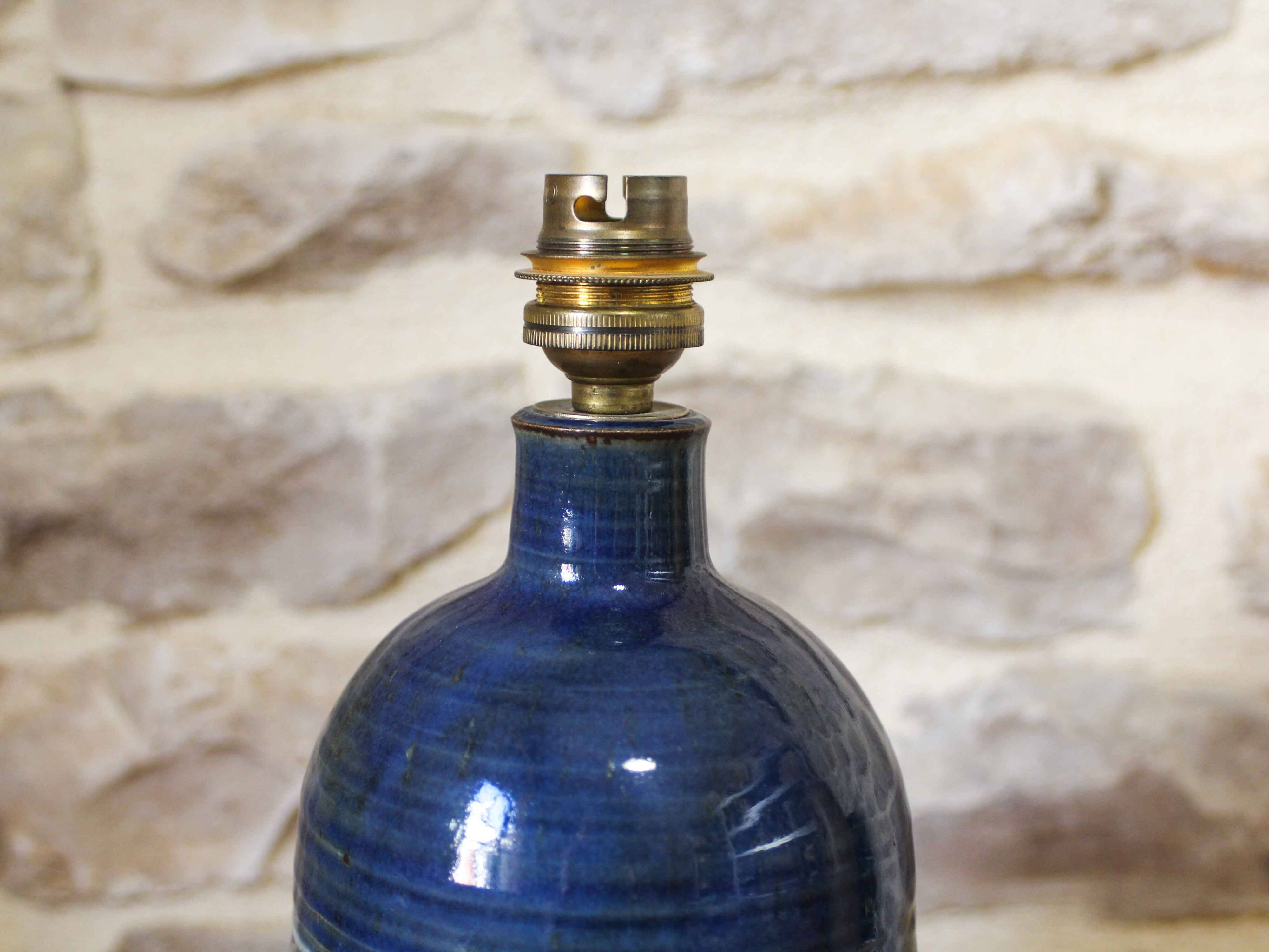Glazed ceramic lamp base Blanot pottery
