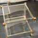 Pair of vintage and brass glass hollywood regency side tables by peter vandel