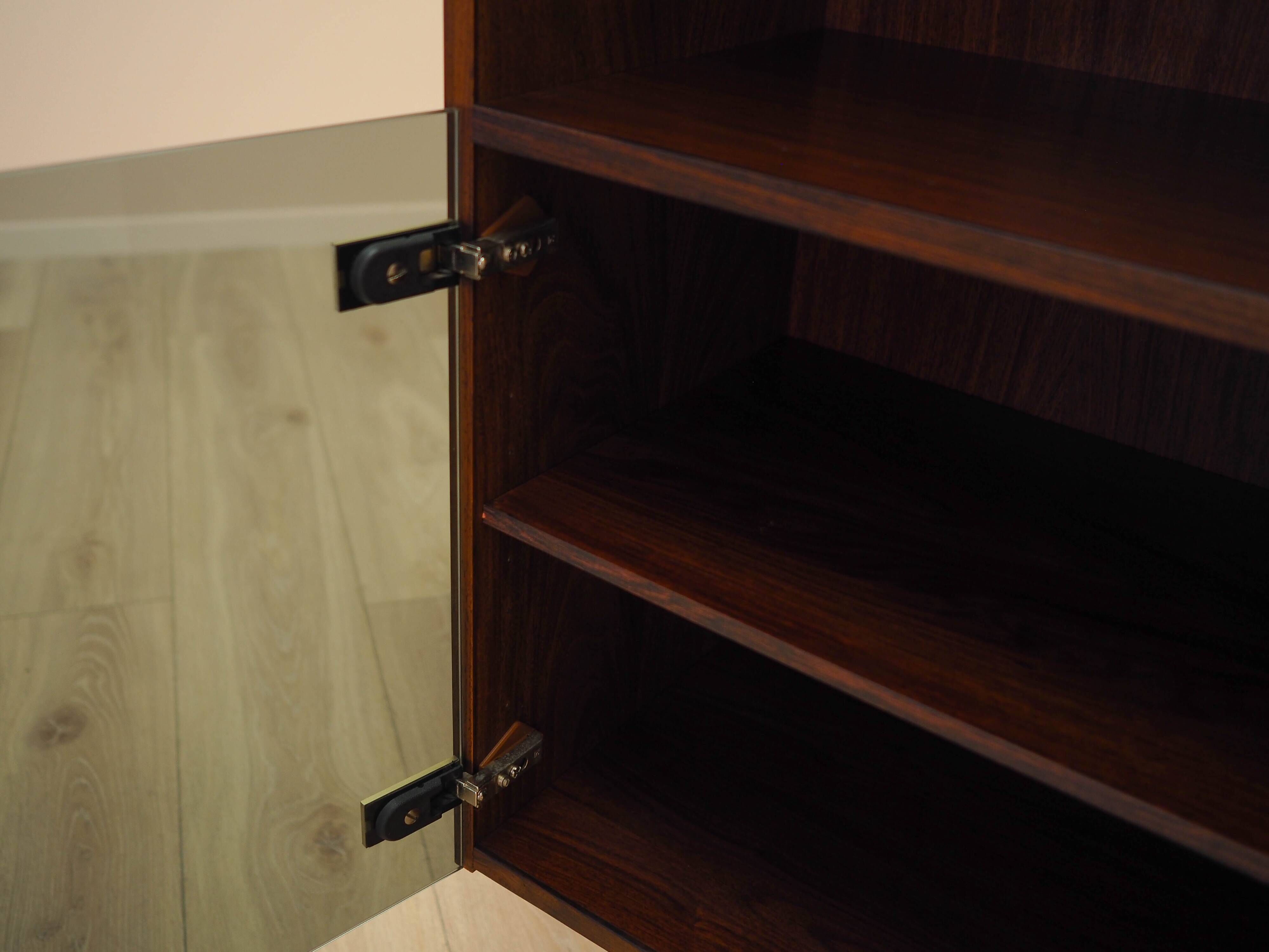 Danish Display Cabinet with Glass Doors and Contrasting Finish, 1970s
