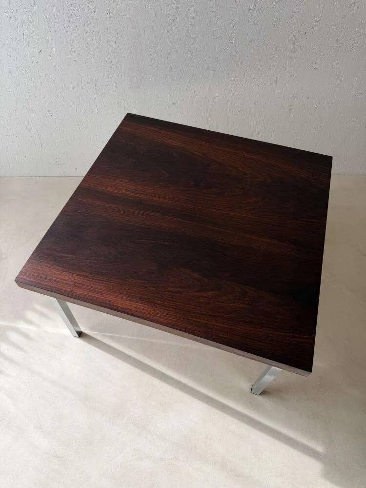 Vintage rosewood coffee table chrome 1960s