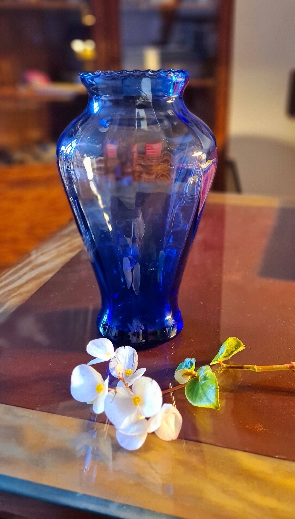 Large blue vase