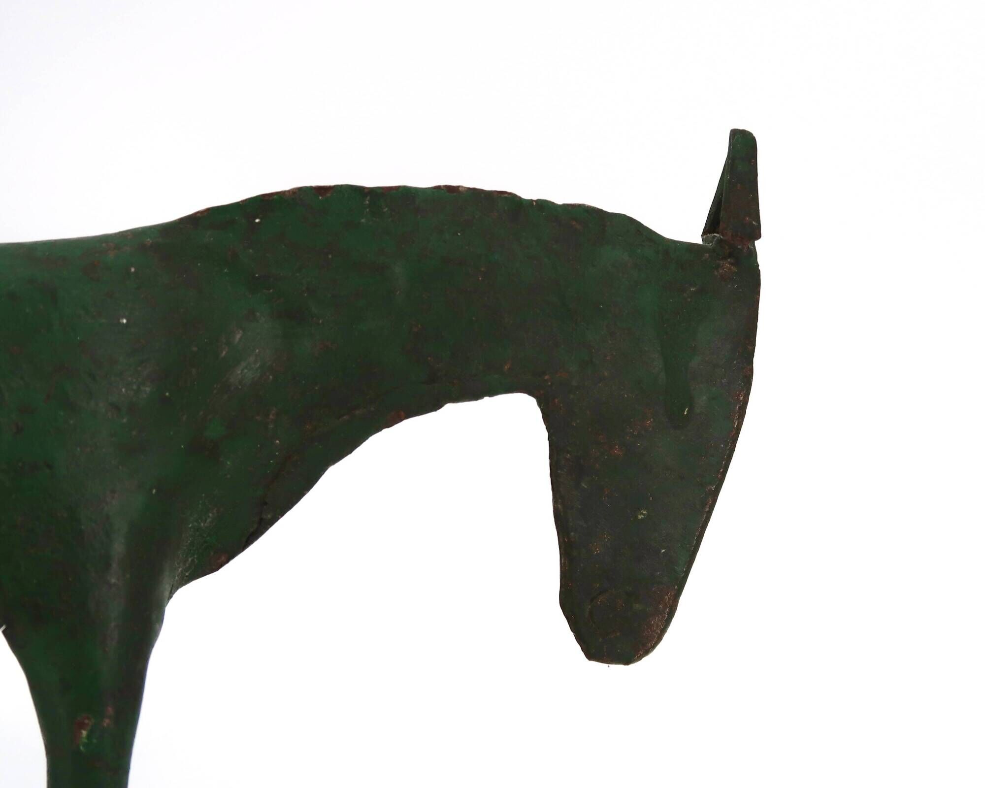 Sculpture of a dark green patinated metal horse, 1980s.