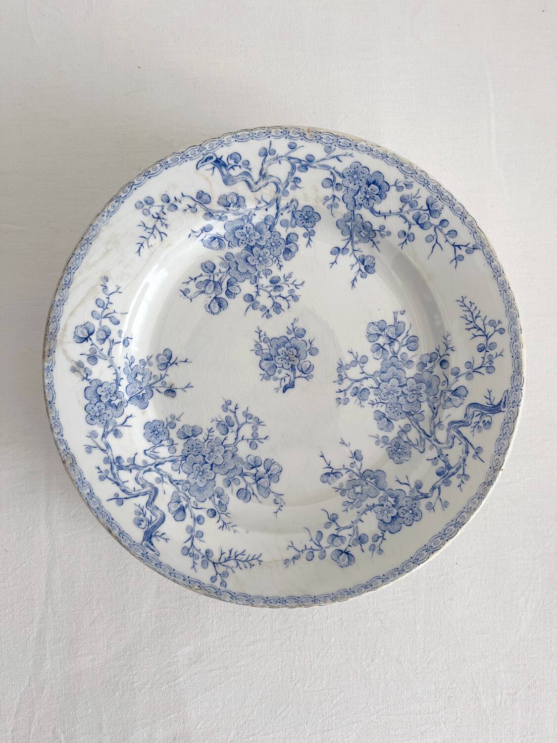 8 flat ironstone plates “Fleurette” Gien