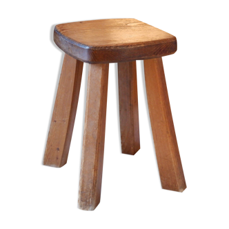 Tabouret en pin, France vers 1960