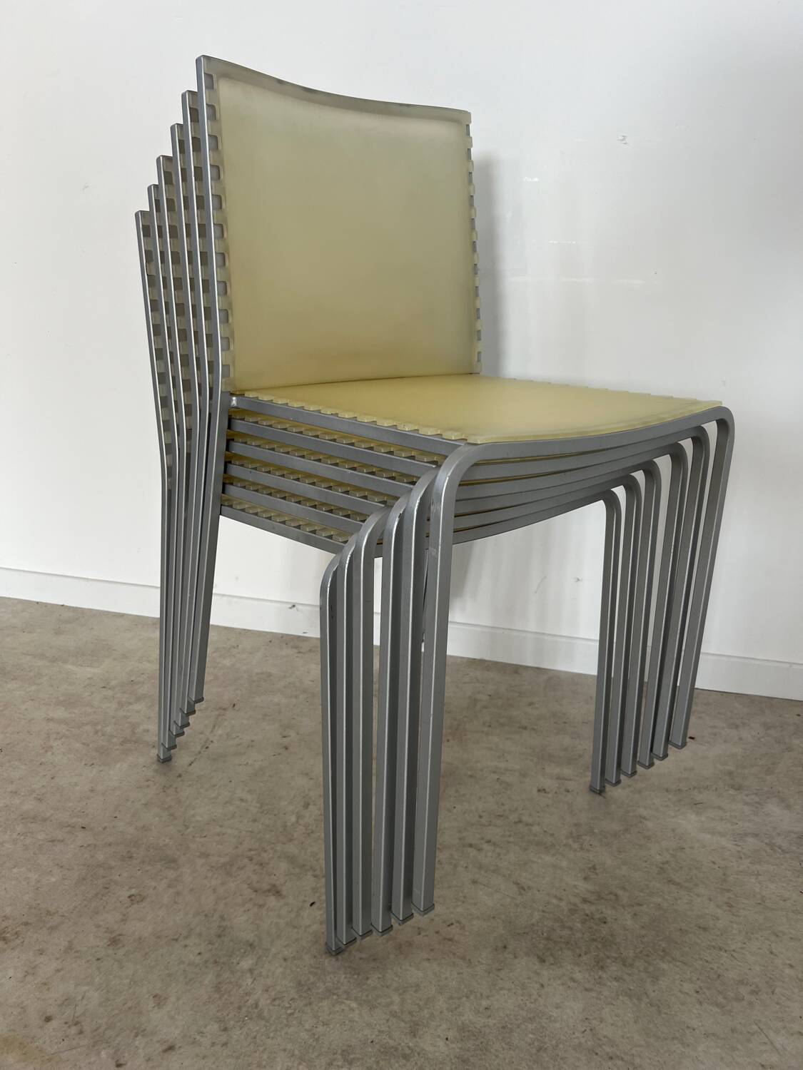 Lot 6 chaises modèle Zip design italien Marco Maran pour Desalto vintage chair