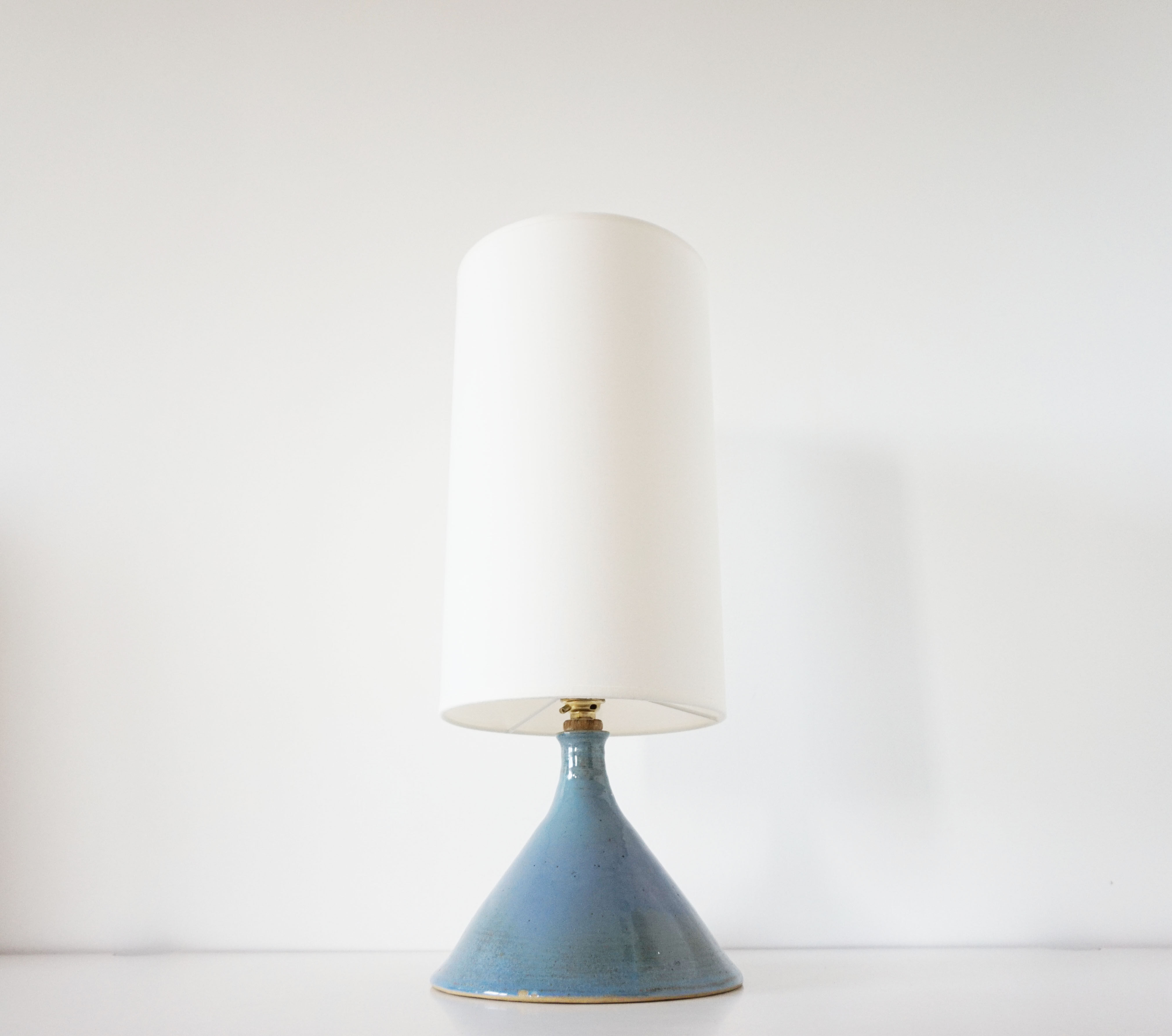 Vintage blue sandstone lamp 1960
