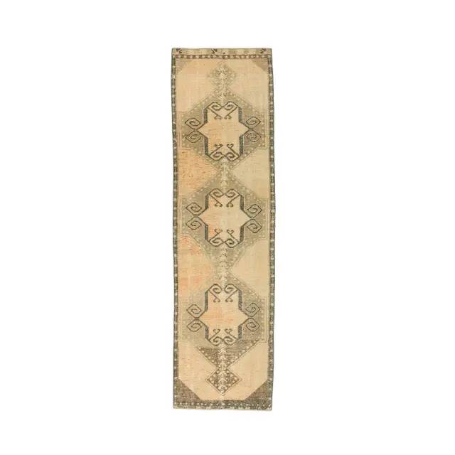 1970s Turkish Handmade Wool Runner Rug 81x297