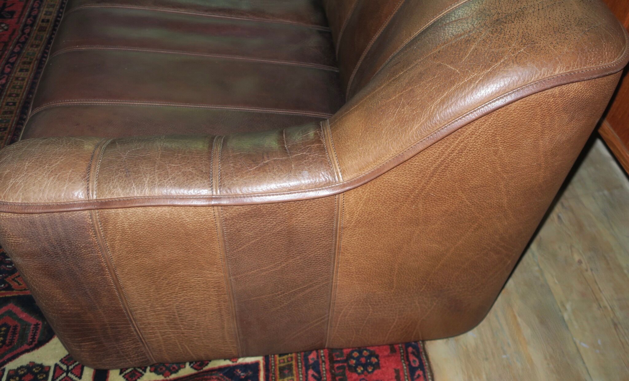 De Sede DS44 buffalo leather 3-seater sofa, Switzerland 1970s