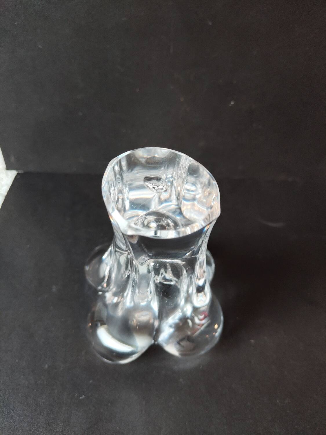 Bayel crystal vase – floral pattern – French glassware