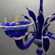 Chandelier vintage bleu et blanc en Murano, Italie, années 1980