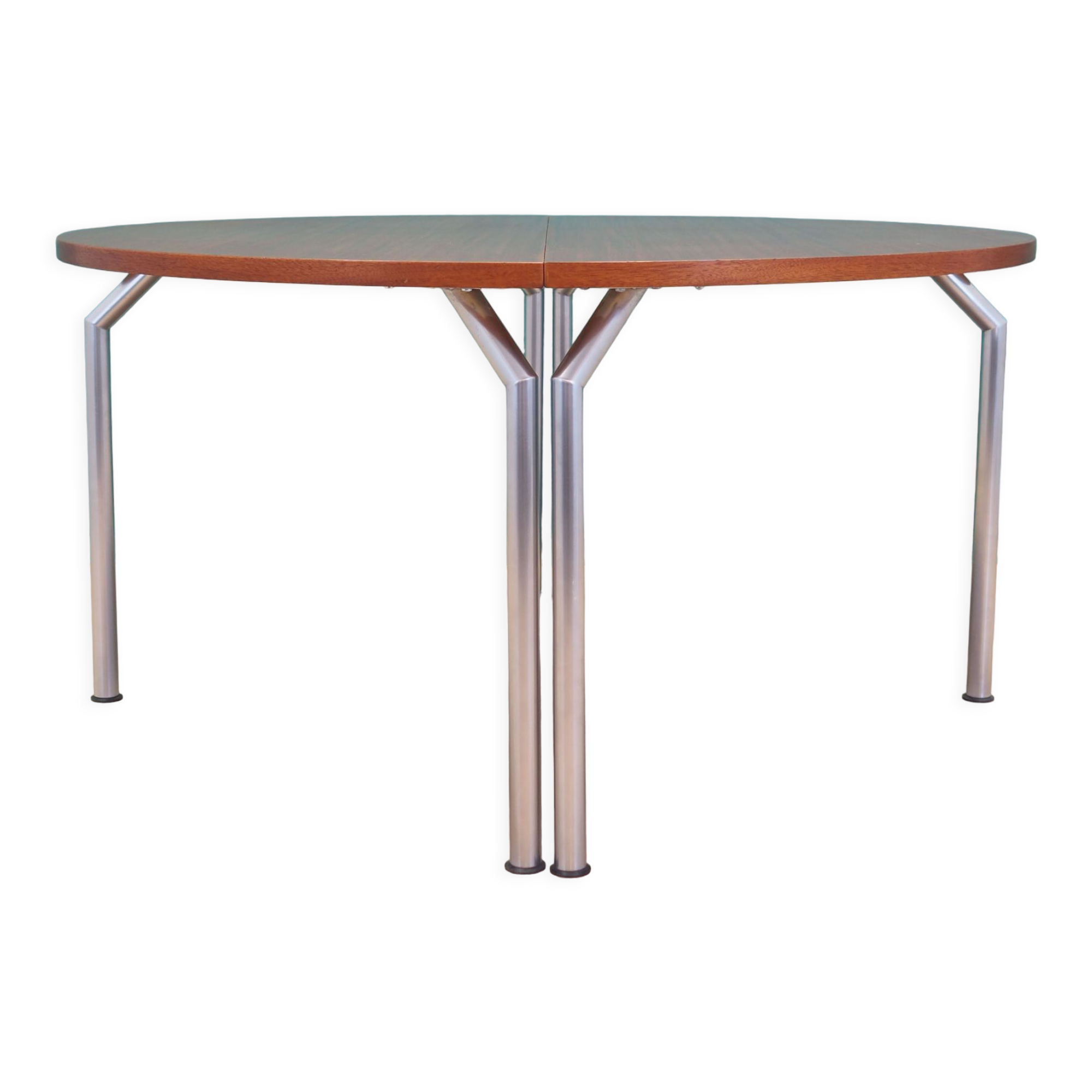 Table demi-ronde en teck, design danois, années 1970, fabricant: Bent Krogh
