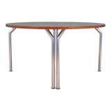 Table demi-ronde en teck, design danois, années 1970, fabricant: Bent Krogh