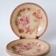 Set of 4 flat plates in Iron Earth, Gien "Capucines" model, late 19th century