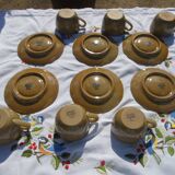 Set of 6 stoneware cups and saucers