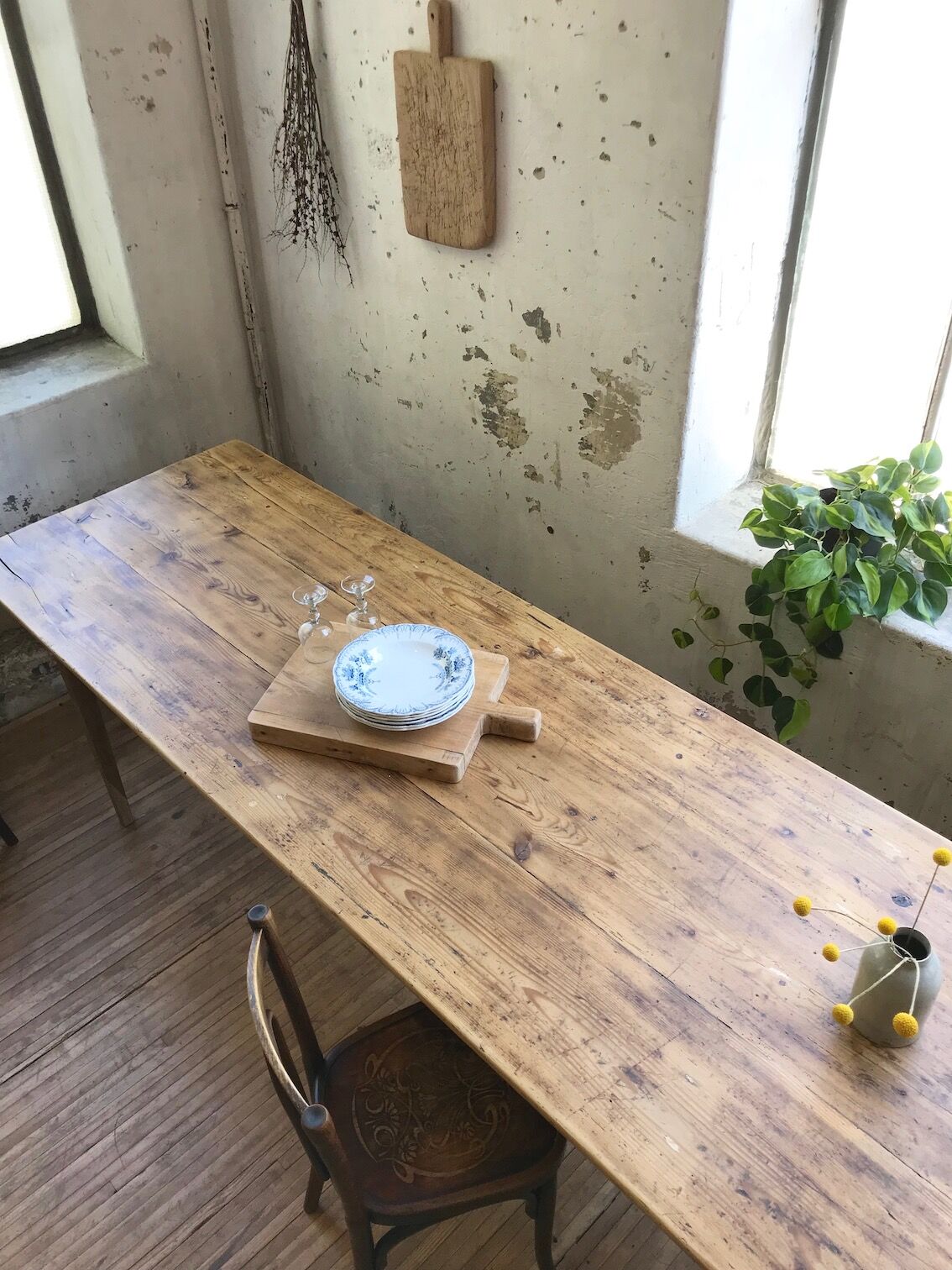 Vintage pine farm table