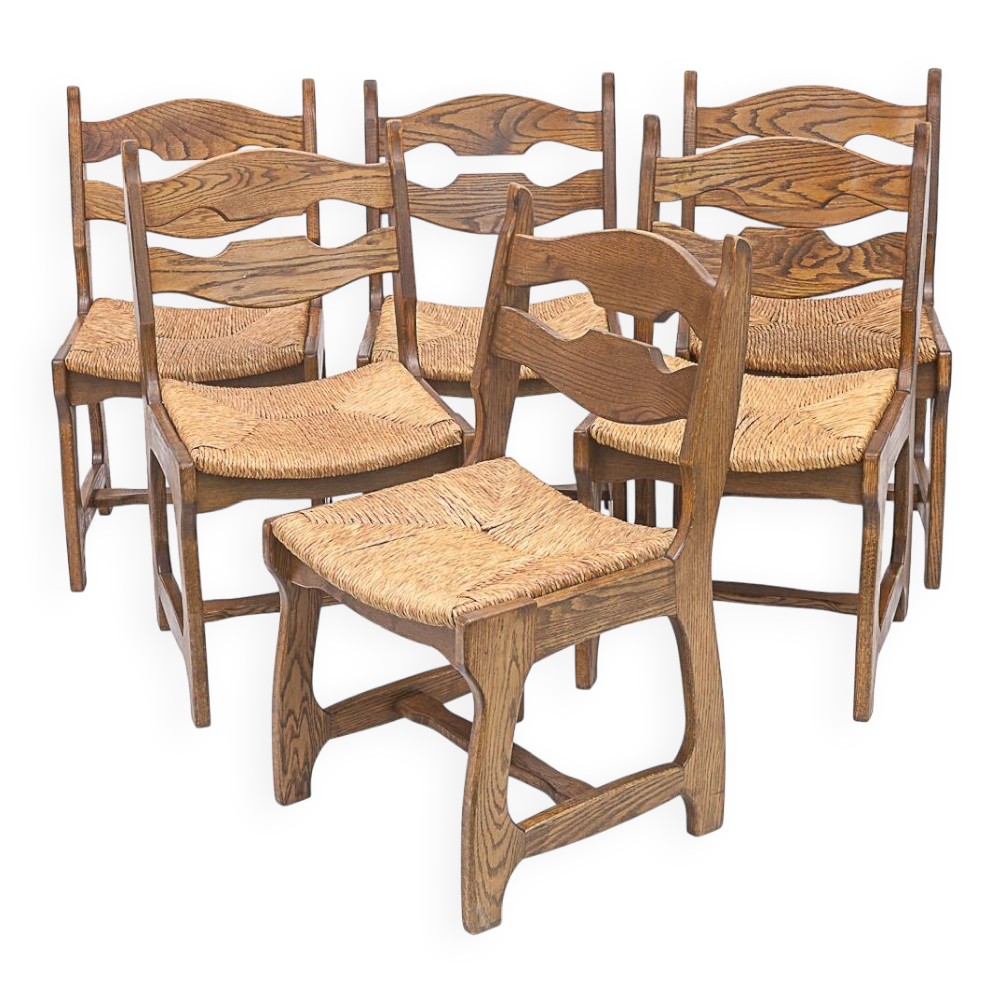 Set of 6 Guillerme and Chambron chairs