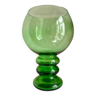 Green glass ball vase