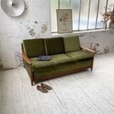 Scandinavian teak bench bed 140