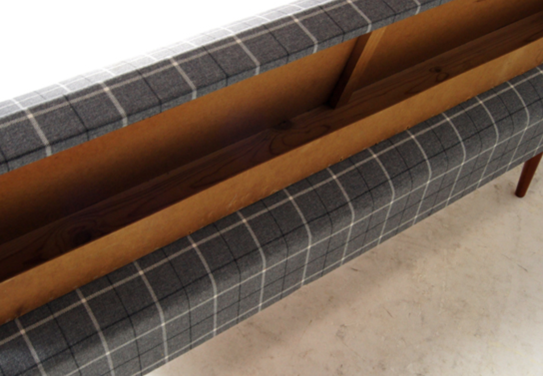 Sofa bed in vintage teak retro Danish design seat bench mid 60s/70s