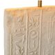 Pair of table lamps in sandstone and brushed brass