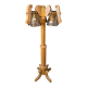 Rustic oak and Murano glass floor lamp, 1960s