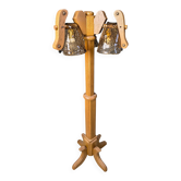 Rustic oak and Murano glass floor lamp, 1960s