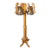 Rustic oak and Murano glass floor lamp, 1960s