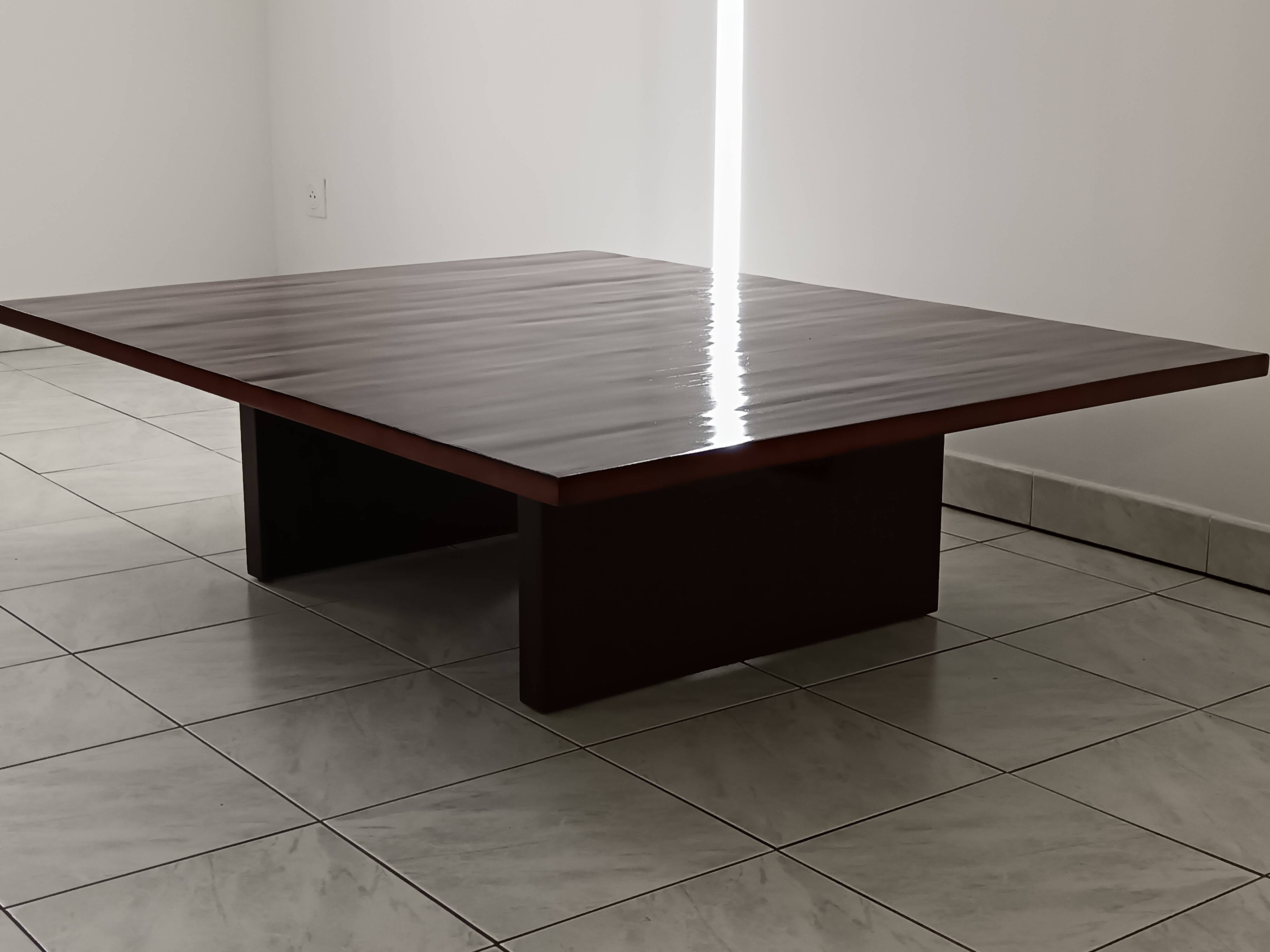 Table Basse Axel Vervoordt Bois E Bambou Laque Belgique 1980