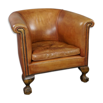 Fauteuil club en cuir de vache