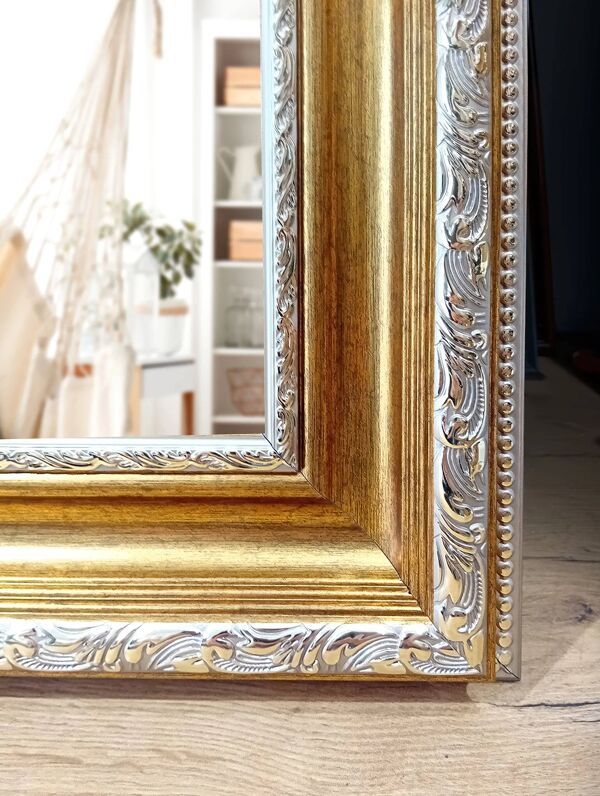 Miroir baroque pleine longueur doré – Cadre sculpté ''Majestic Versailles