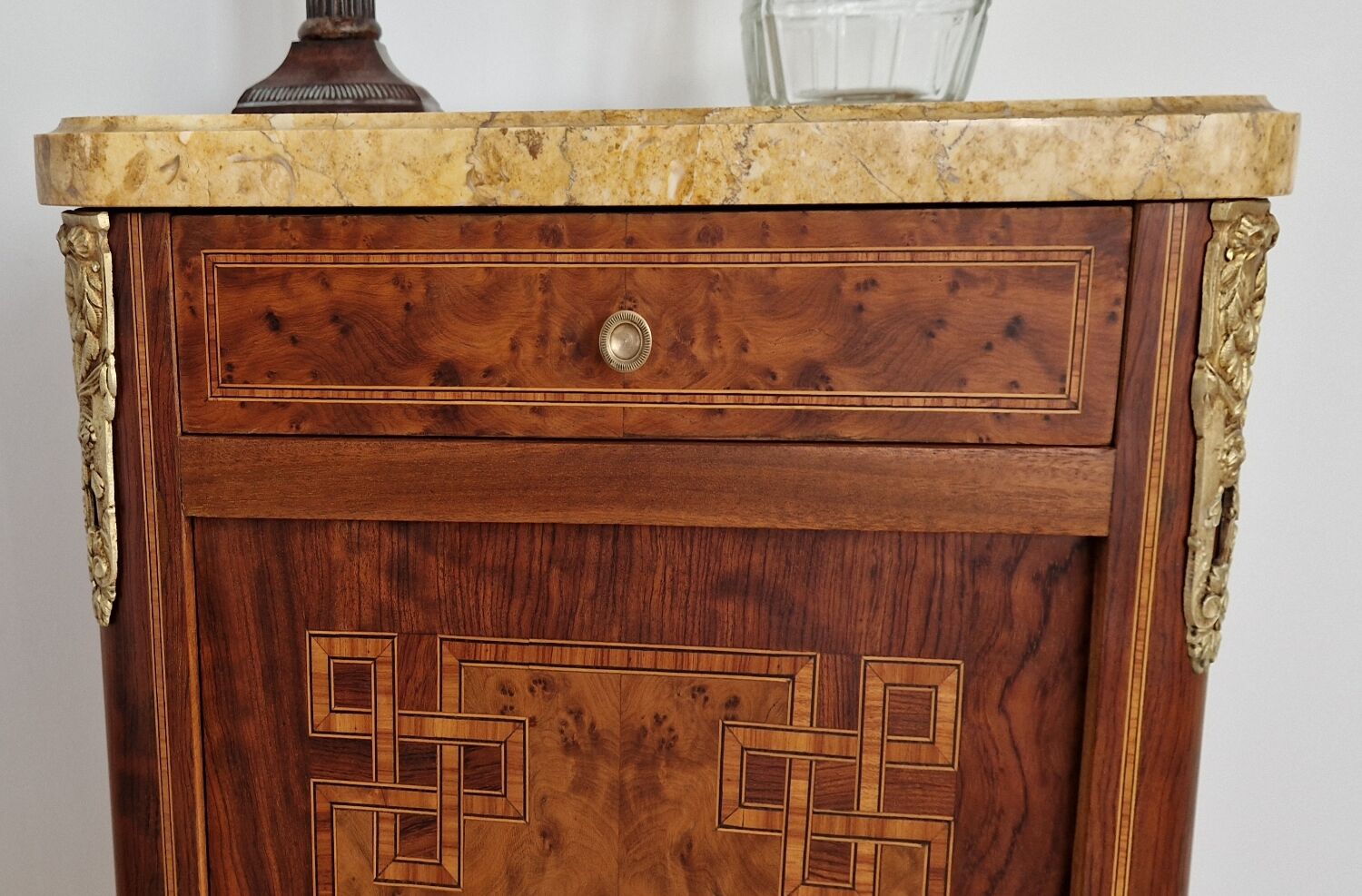 Low furniture marquetry style louis XVI