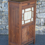 Napoleon III library cabinet or partition cabinet, furniture with beveled display window