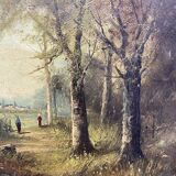 Paysage de forêt XIXeme siècle