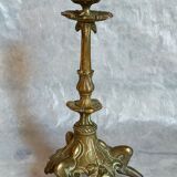 Bougeoir en bronze doré tripode XIXème