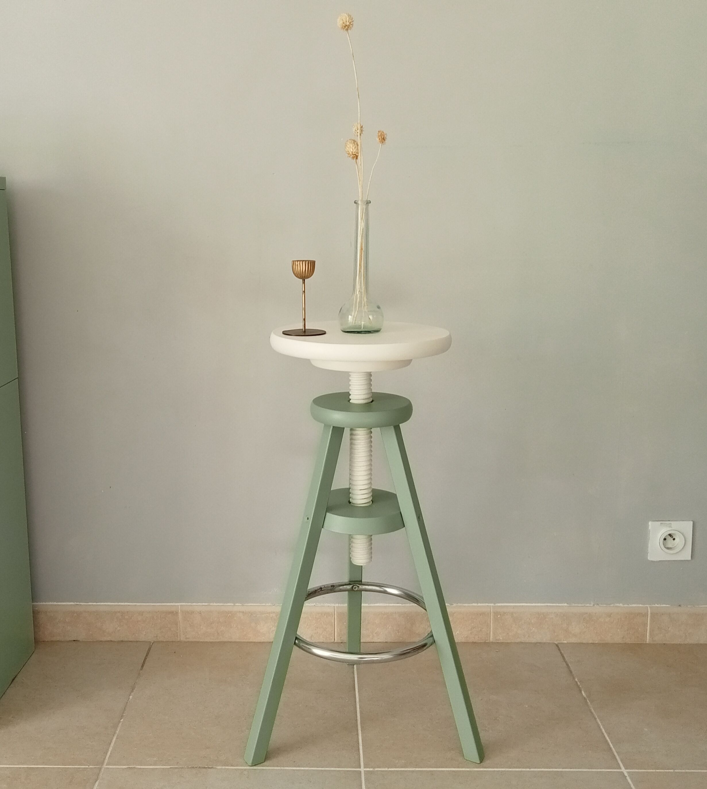 Vintage high screw stool