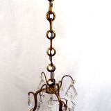 Vintage chandelier with shabby chic grapevines, bronze frame