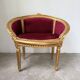 Fauteuil bois doré et velours rouge Louis XVI
