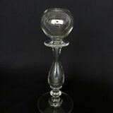 Glass oil lamp blows on foot shower