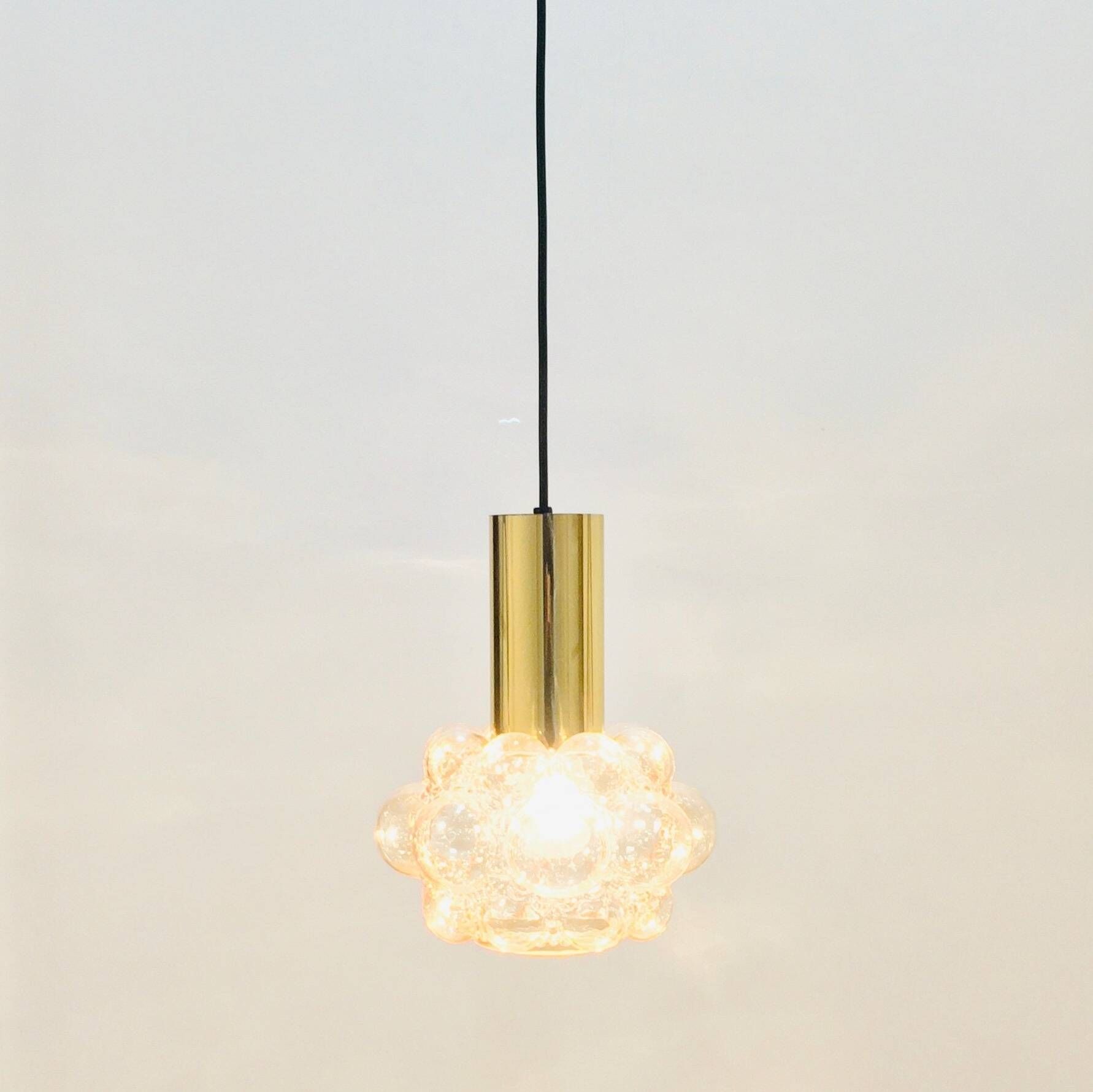 Mid-Century Modern Amber Bubble Glass Ceiling Light by Helena Tynell for Limburg, Germany, 1970s