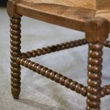 Pair of turned wooden corner chairs from the 1950s.