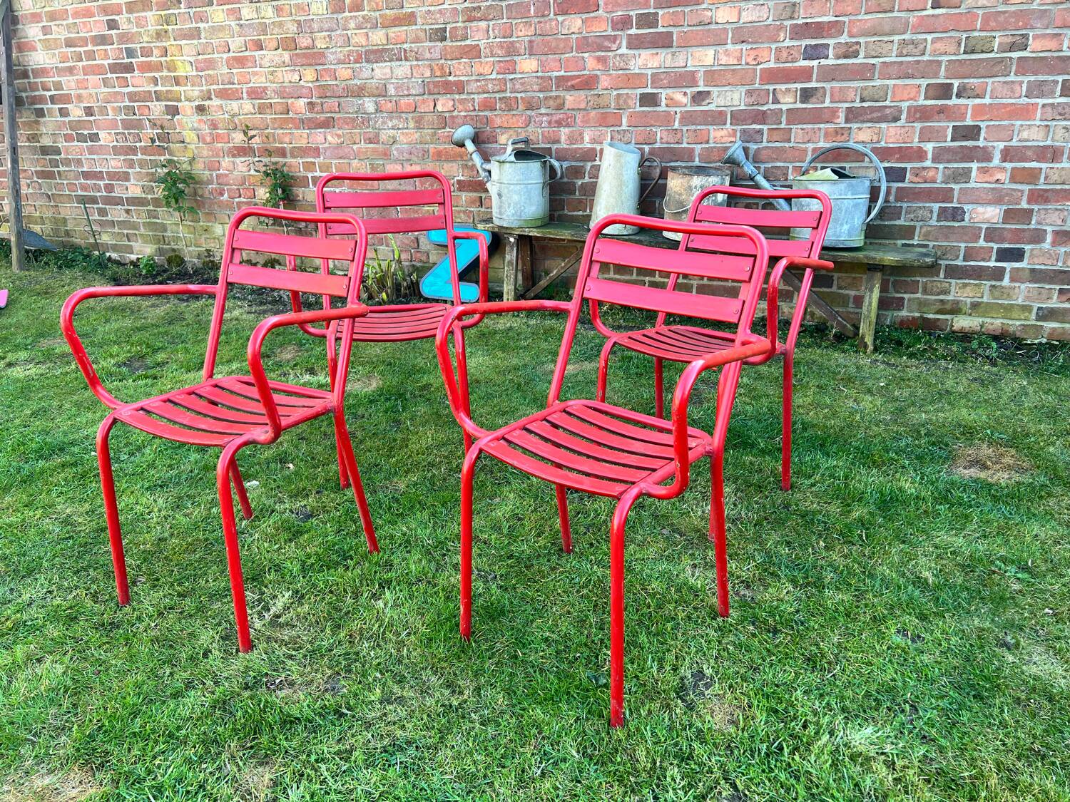 Old metal bistro chairs