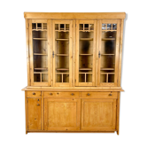 Antique pine kitchen cabinet china display vitrine