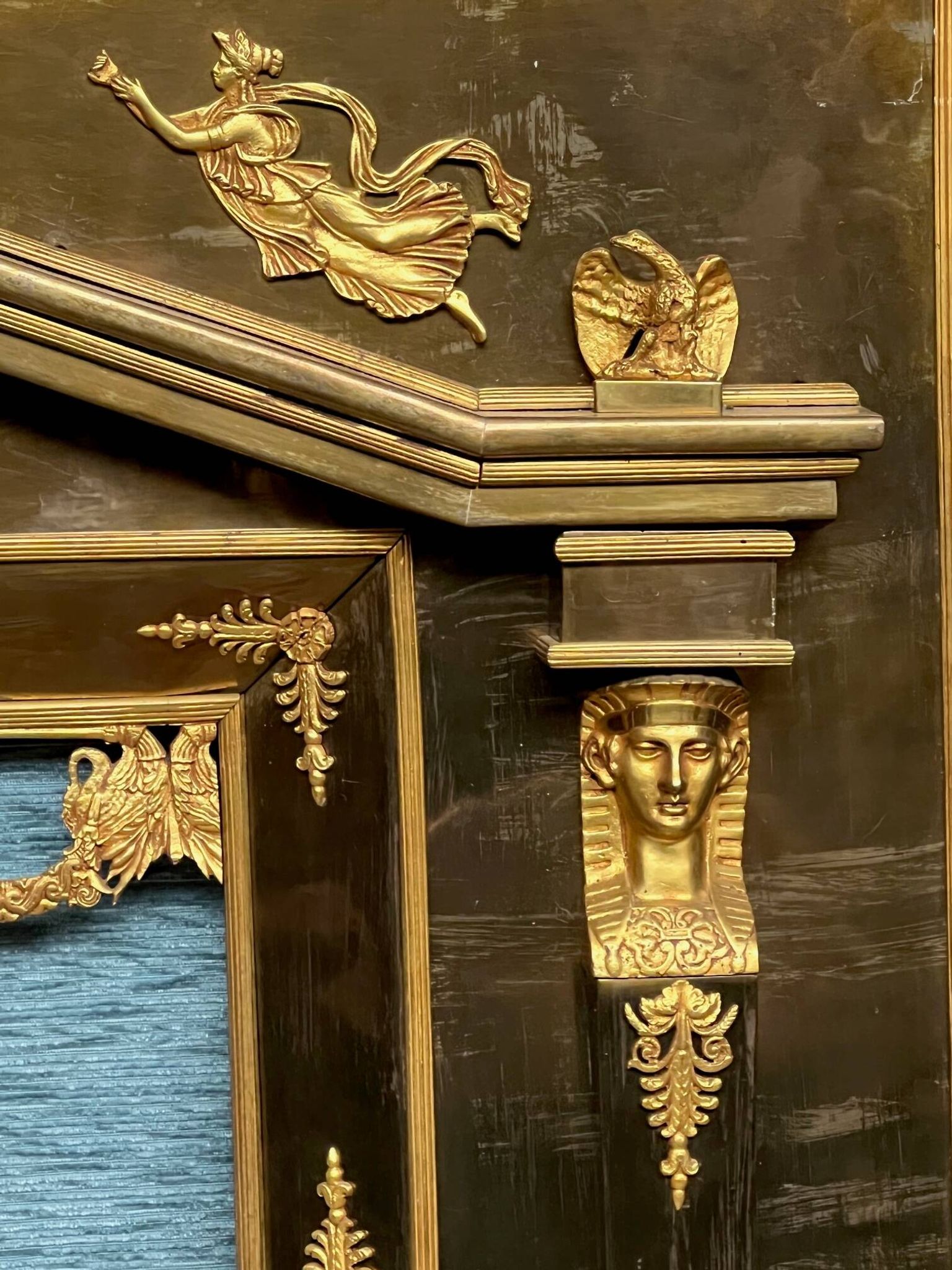 Empire-style fireplace decoration.
